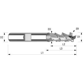 VHM-Torus-Schruppfräser ALU 3D Typ WR blank