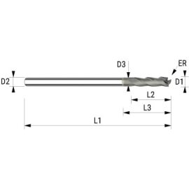 VHM-Torusfräser HSC Diamond-Line 10+2µm HA 2 mm x 12 mm