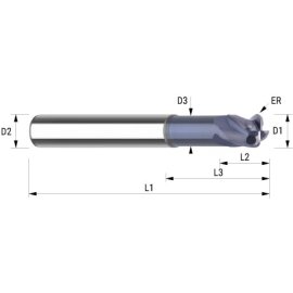 VHM-Torusfräser HSC lang TIALN HA 4 mm x 0,2 mm