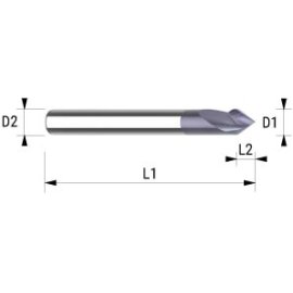 VHM-Gravierfräser 60° TIALN HA 4 mm