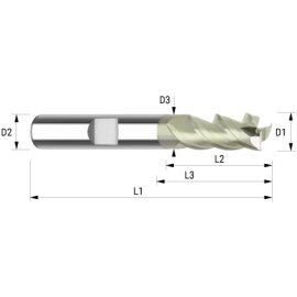 VHM-Schaftfräser ALU-Cutter blank HB 3 mm