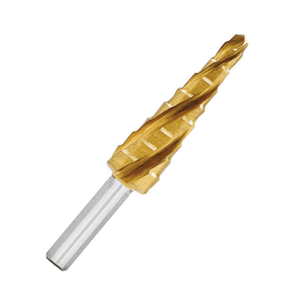 Universal-Stufenbohrer mit 4-fach Spiralnut HSS TiN EXACT