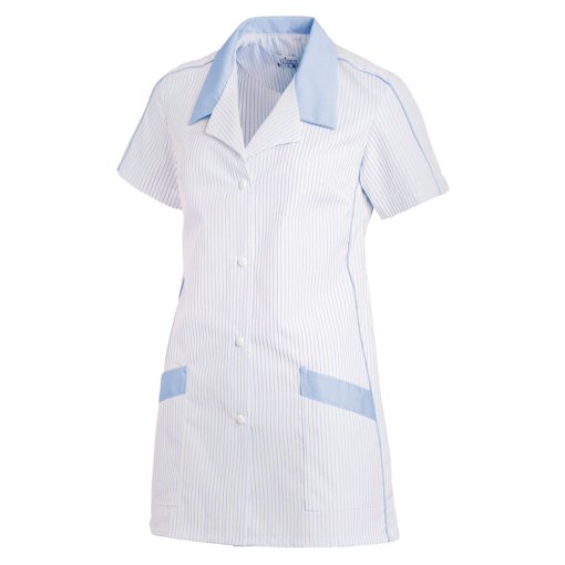 Kasack Damen Kurzarm Leiber 08/559 weiß / hellblau Gr.52