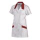 Kasack Damen Kurzarm Leiber 08/559 weiß / bordeaux Gr.40