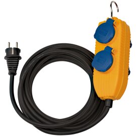 Baustellenkabel IP54 mit Powerblock (4-fach Verlängerung für außen, Aussen-Verteiler) 5 m 1169200010 Brennenstuhl