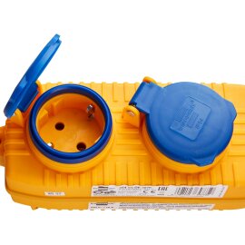 Baustellenkabel IP54 mit Powerblock (4-fach Verlängerung für außen, Aussen-Verteiler) 5 m 1169200010 Brennenstuhl