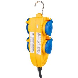 Baustellenkabel IP54 mit Powerblock (4-fach Verlängerung für außen, Aussen-Verteiler) 5 m 1169200010 Brennenstuhl