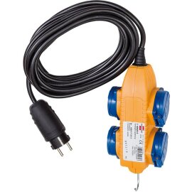 Baustellenkabel IP54 mit Powerblock (4-fach Verlängerung für außen, Aussen-Verteiler) 5 m 1169200010 Brennenstuhl