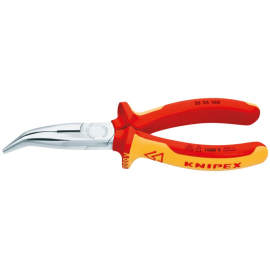 VDE-Flachrundzange Nr. 25 26 160 gebogen 160 mm
