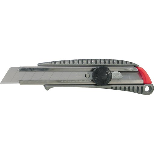 Cuttermesser mit Feststellrad Metallgehäuse 18 mm mit 1 Klinge