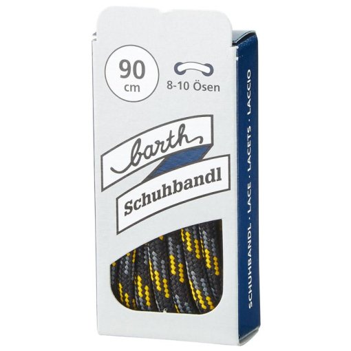 Schnürsenkel rund 120 cm schwarz-grau-gelb