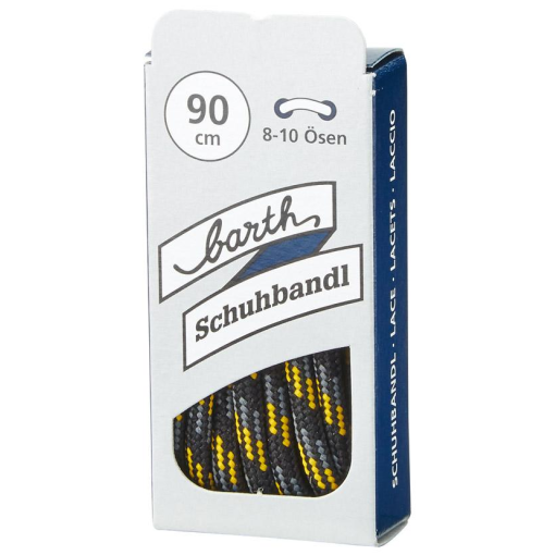 Schnürsenkel rund 120 cm schwarz-grau-gelb