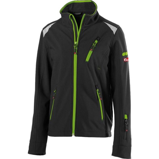 Kinder-Softshelljacke twenty four schwarz-limegreen Gr. 122-128