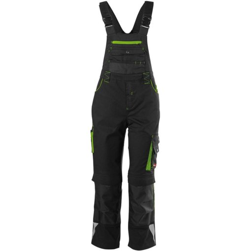 Kinder-Latzhose twenty four schwarz-limegreen Gr. 134-140