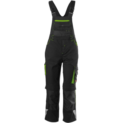 Kinder-Latzhose twenty four schwarz-limegreen Gr. 134-140