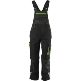Kinder-Latzhose twenty four schwarz-limegreen Gr. 134-140
