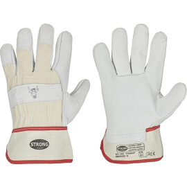 12 Paar Rindvolllederhandschuh Stierkopf Classic Gr. 8