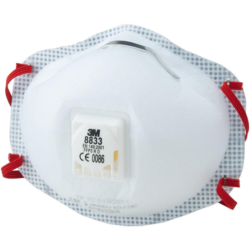 10 Stück Atemschutzmasken Partikelmasken FFP3 mit Ventil 8833 3M