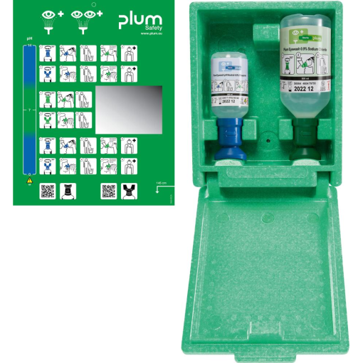Augenspül-Kombi-Station 4789 inkl. 2 Flaschen (200 ml / 500 ml) Wandbox