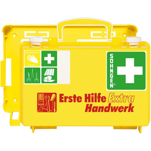 Erste-Hilfe-Koffer Extra Handwerk DIN 13157 gelb