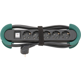 Steckdosenleiste mit Aufrollhilfe und Haken H05VV-F 3G1,5...