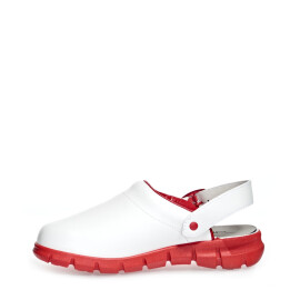 Berufsschuhe Clog Dynamic 7313 Abeba Weiß/Rot Gr. 45