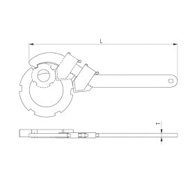 Verstellbarer Hakenschlüssel mit Nase 771 Gr. 45-90