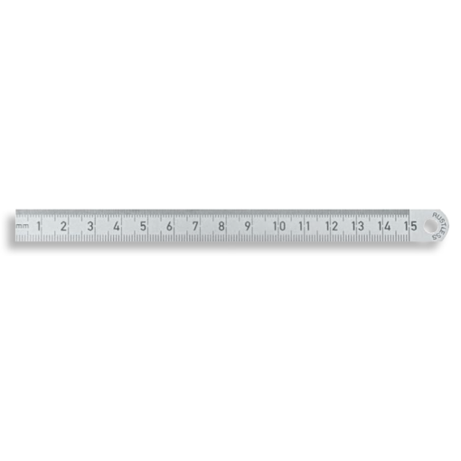 Maßstäbe biegsam Federbandstahl rostfrei Teilung B:1/1mm+1/2mm 1500/18x0,5mm