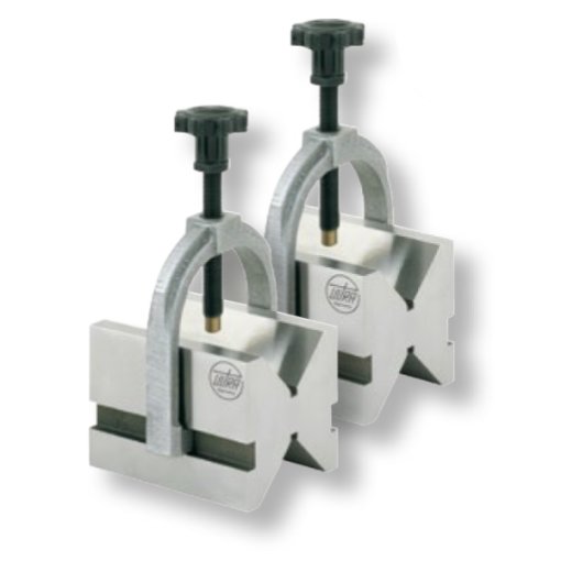 Prismen mit Spannbügel inox (Paar) Stahl gehärtet 2 Auflageflächen 100x75x75mm GG-0,004mm