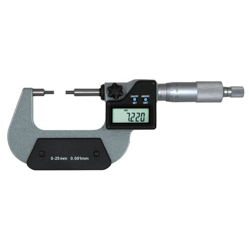 Digital-Messschrauben IP 65 Abl. 0,001 mm abgesetzten Messstiften 0-25 mm