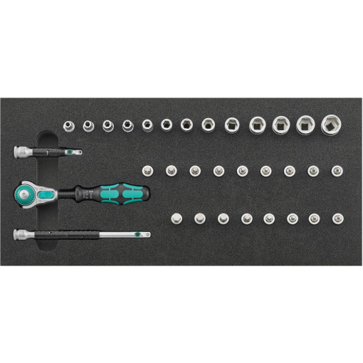 Werkzeugmodul Steckschlüssel 1/4" 33-teilig Zyklop und Haltefunktion Wera