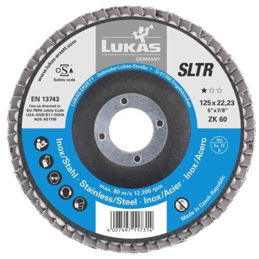 10 Stück Schleiflamellenteller SLTR BASE-X 125 mm ZK 60