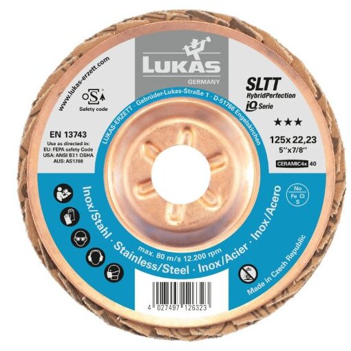 10 Stück Fächerscheibe SLTT universal 125 mm Ceramic 40