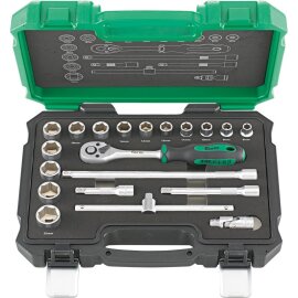 Steckschlüssel-Garnitur 3/8" 20-teilig Fortis