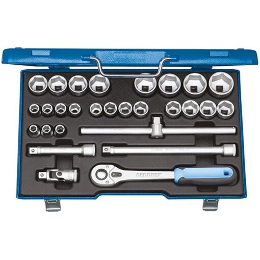 Steckschlüssel-Garnitur 1/2" 19VMU-10 28-teilig Gedore