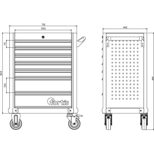 Werkstattwagen 710x460x1020 mm Fortis