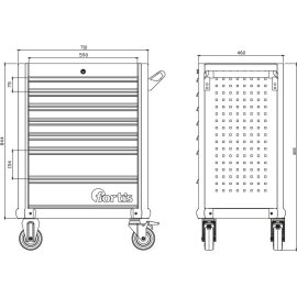 Werkstattwagen 710x460x1020 mm Fortis