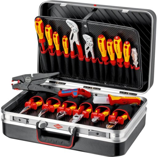 Werkzeugsortiment Vision Elektriker 20-teilig im ABS-Koffer Knipex