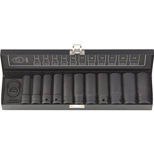 Kraft- Steckschlüssel-Satz 1/2" 15-teilig lang Fortis