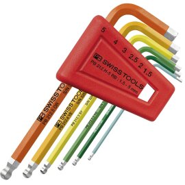 Winkelschraubendreher- Satz im Kunststoffhalter Rainbow Kugelkopf PB Swiss Tools