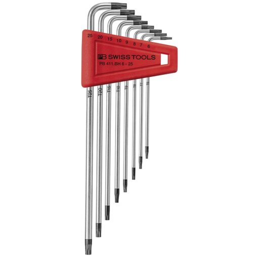 Winkelschraubendreher- Satz im Kunststoffhalter 8-teilig T6-T25 Bohrung PB Swiss Tools