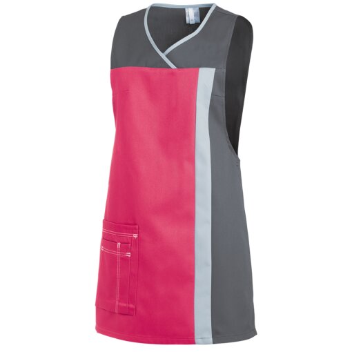 Überwurfschürze Damen 08/2527 dunkelrosa/grau Gr. I