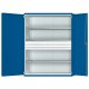 Schwerlastschrank B1485 x T630 x H1950 mm RAL7035/5010 o.Mittelwand 3 Böden,3 Schubladen 100kg