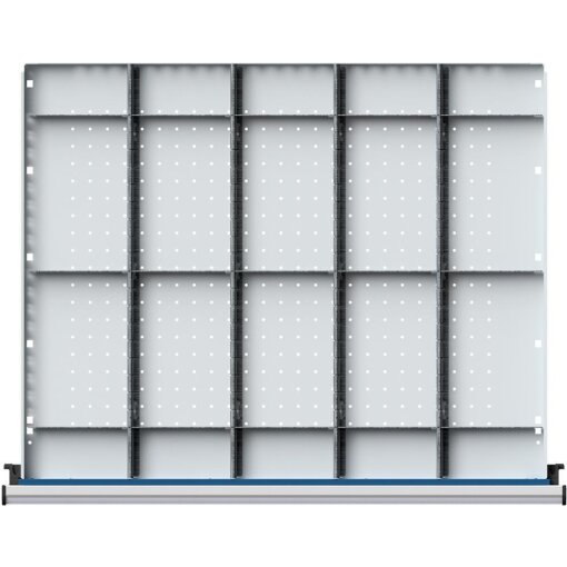 Schubladeneinteilungssatz für FH 90 mm 1/5 Teilung für Schublade B750 x T600 mm