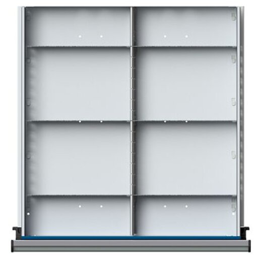 Schubladeneinteilungssatz für FH 60 mm 1/2 Teilung für Schublade B500 x T540 mm