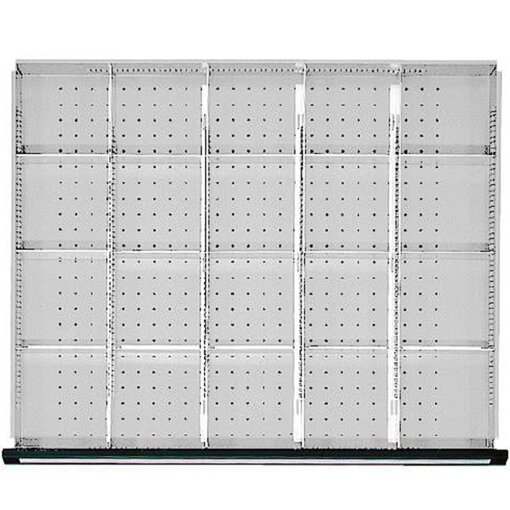 Schubladeneinteilungssatz für FH 60 mm 1/5 Teilung für Schublade B750 x T600 mm