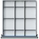 Schubladeneinteilungssatz für FH 180-360 mm 1/3 Teilung für Schublade B500 x T540 mm