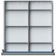 Schubladeneinteilungssatz für FH 90-150 mm 1/2 Teilung für Schublade B500 x T540 mm
