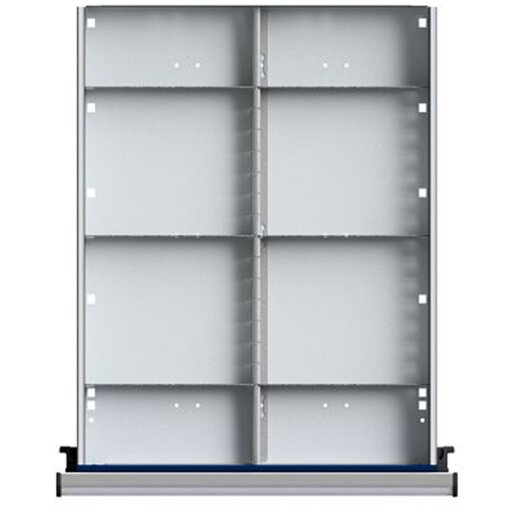 Schubladeneinteilungssatz für FH180 mm 1/4 Teilung für Schublade B900 x T600 mm