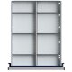 Schubladeneinteilungssatz für FH180 mm 1/4 Teilung für Schublade B900 x T600 mm